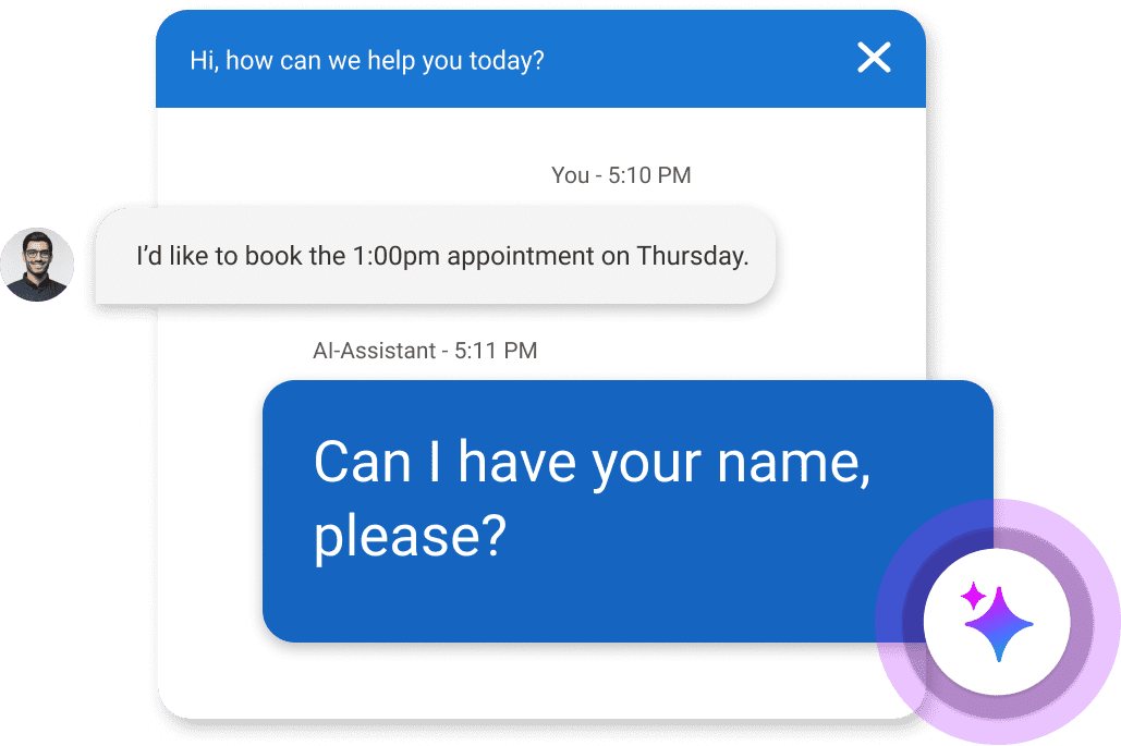 AIWebChat-BookAppt-NamePlease